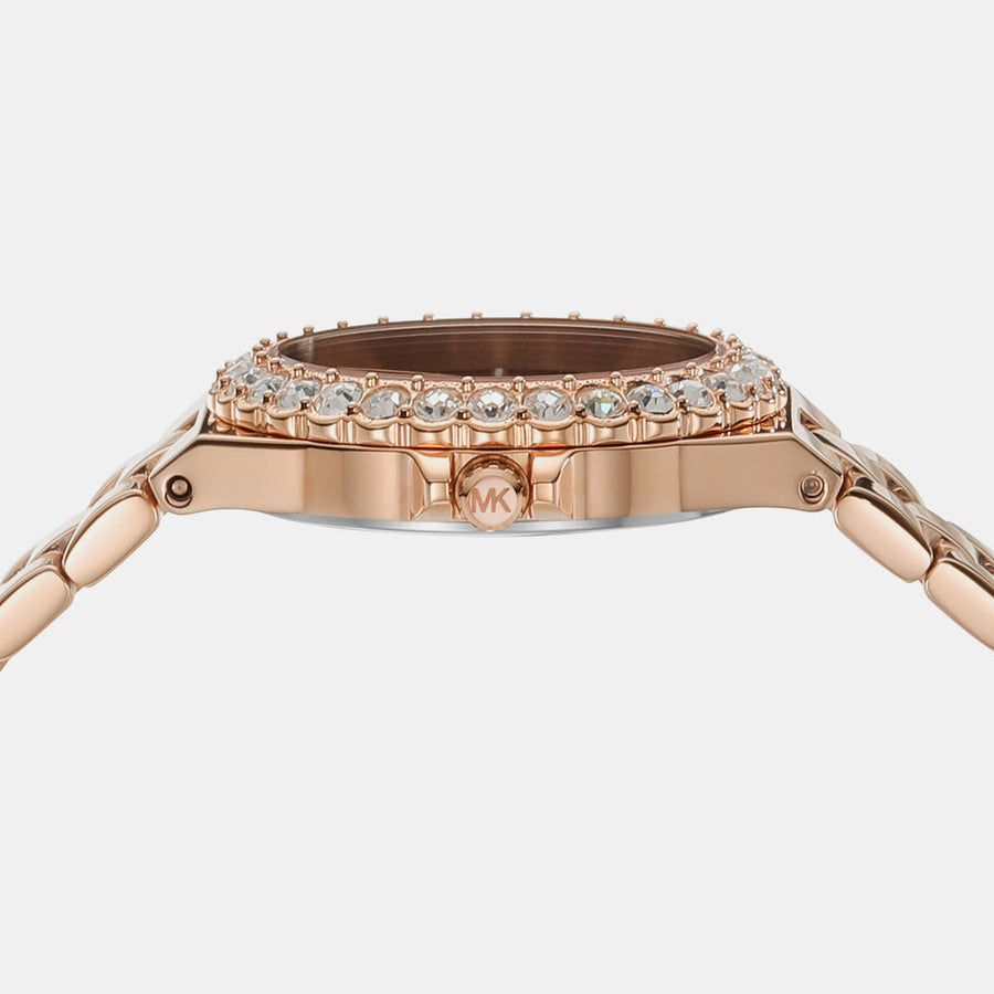MK Lennox à trois aiguilles en acier inoxydable doré rose – Montre Femme – image 4