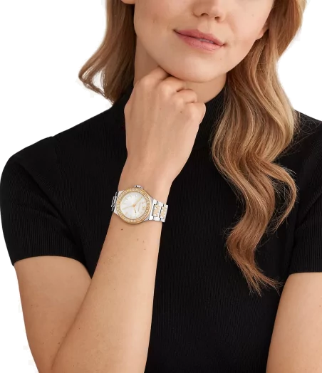 Michael Kors Lennox MK7338 bracelet bicolore gravé MK – Montre Femme – image 4