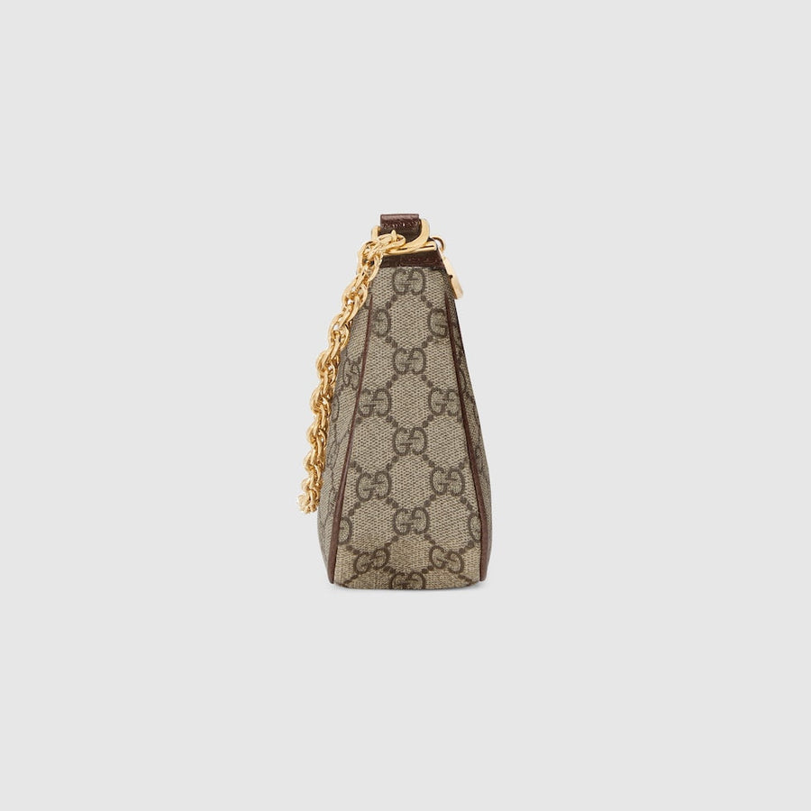 Sac À Épaule Ophidia Petite Taille Beige Et Ébène – image 6