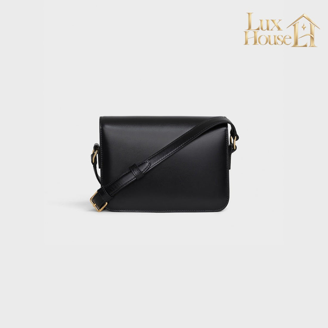 Sac Triomphe Teen Veau Brillant En Noir Et Doré – image 3