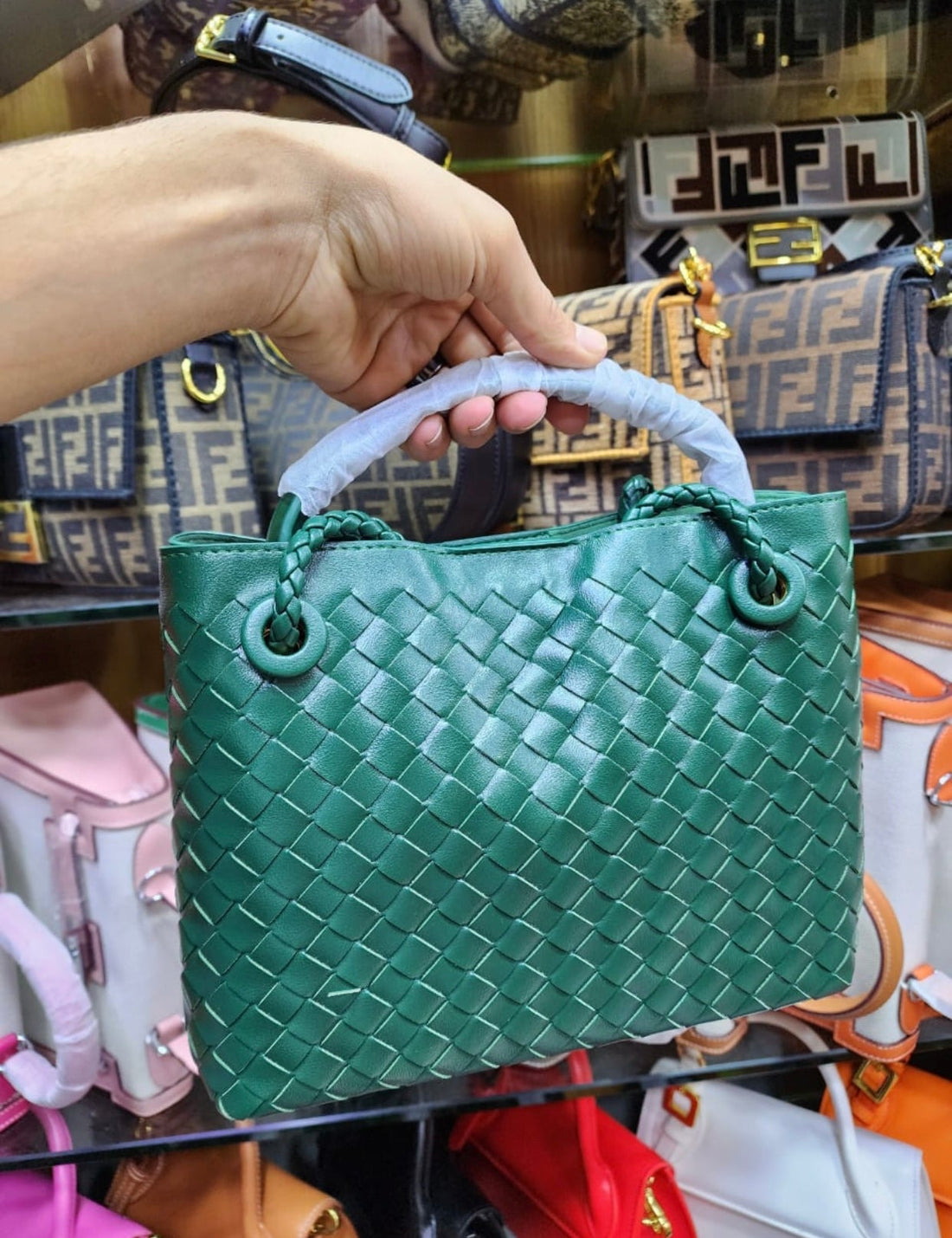 Sac à main en Andiamo Bottega Veneta vert – image 2