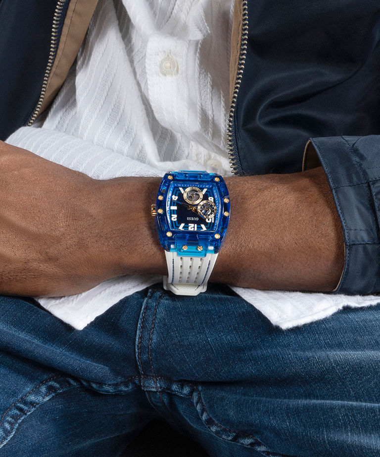 multifonction GUESS blanche et bleue – Montre Homme – image 10