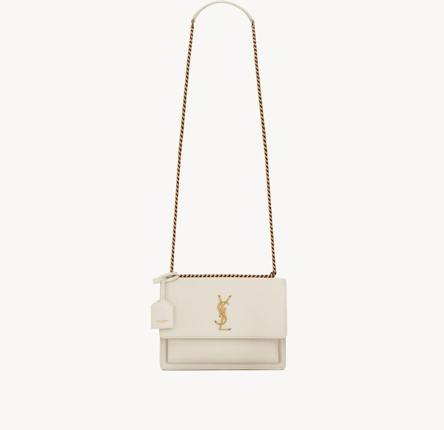 Sunset Medium En Semi Cuir Lisse Blanc Vintage – image 1