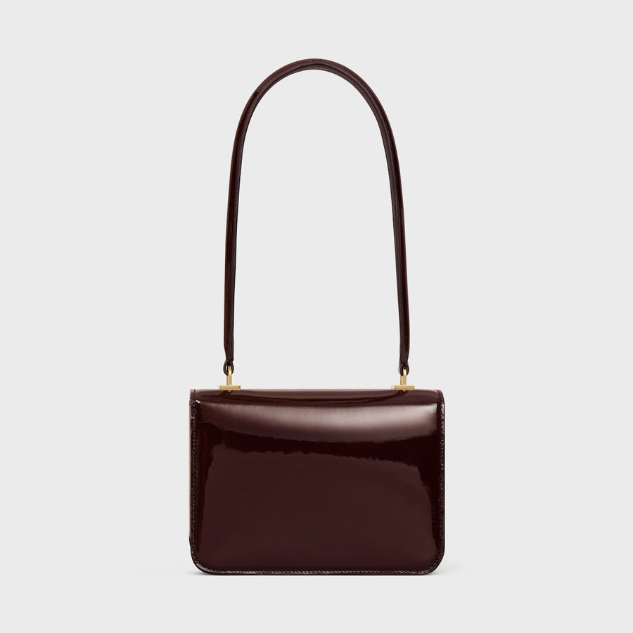 Sac Teen Garance En Veau Verni Bicolore En Brun Foncé – image 4