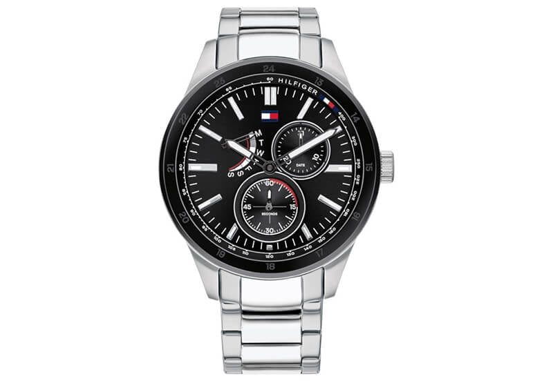 Tommy Hilfiger Austin avec cadran noir et bracelet en acier argenté - 1791639 – Montre Homme – image 1