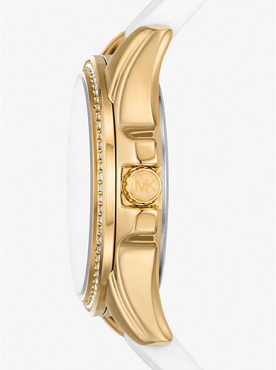 Michael Kors Mini Pilot MK7372 cadran blanc et bracelet silicone – Montre Femme – image 2