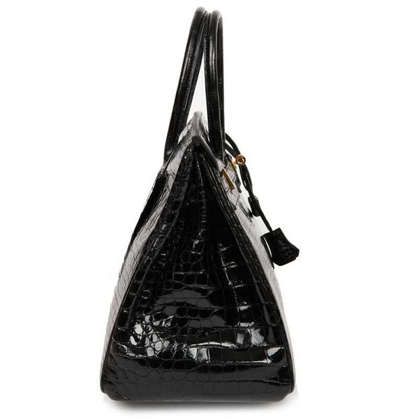 Sac À Main À Poignée Supérieure En Cuir Véritable Imprimé Crocodile – image 4