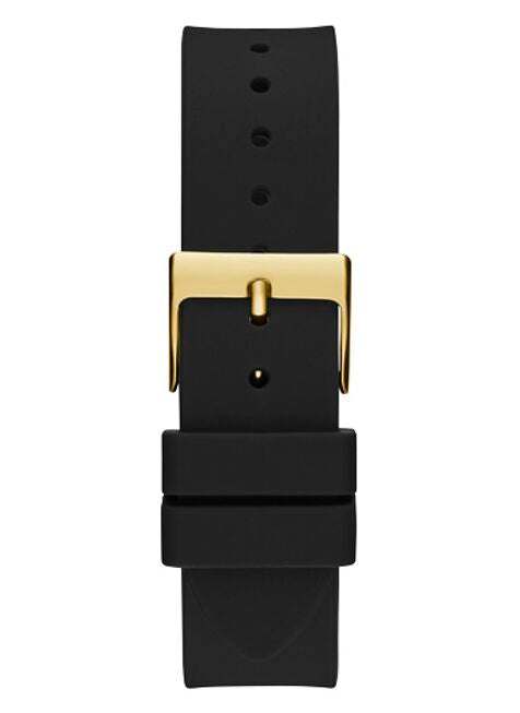 Guess King Quartz Cristaux Cadran doré Bracelet en silicone noir - GW0537G2 – Montre Femme – image 3