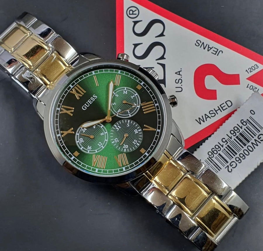 Guess multifonction verte à deux tons – Montre Homme – image 4