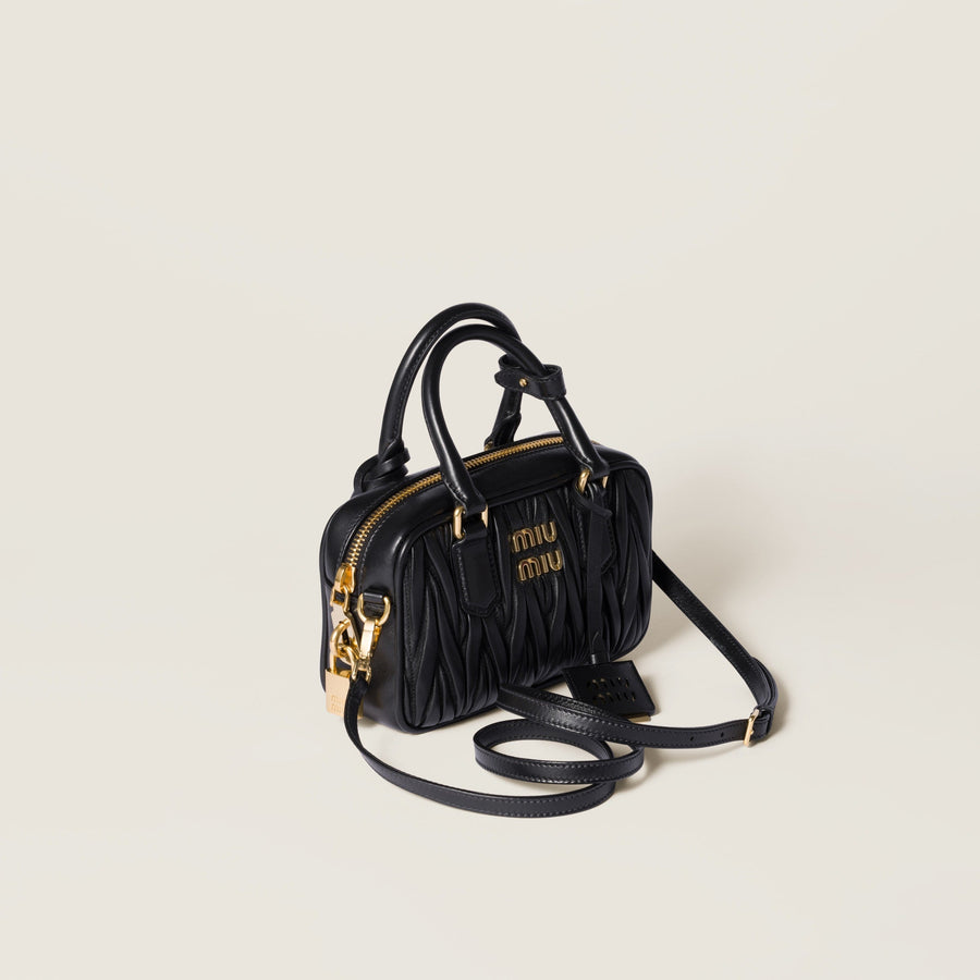 Sac Arcadie nappa matelassé en noir – image 3
