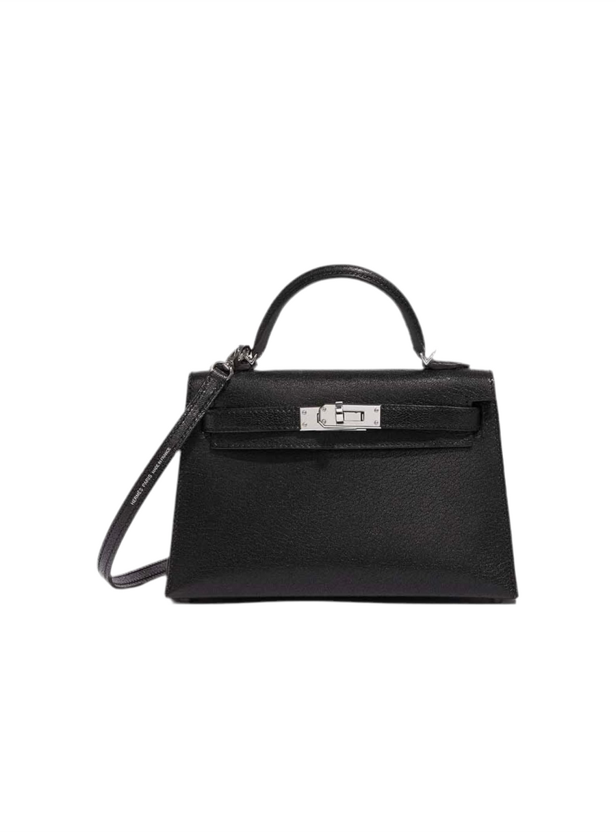 Sac bandoulière Kelly Sellier 25 Hermes Veau Noir – image 1