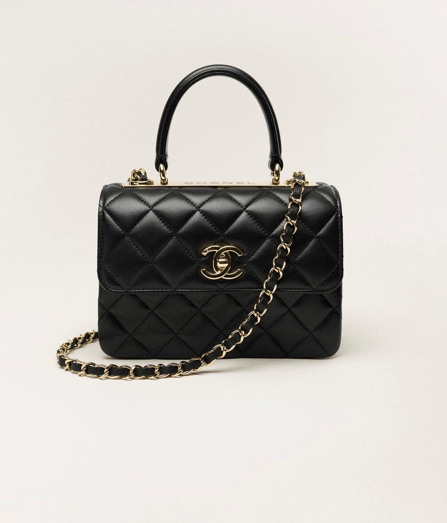 Sac Chanel Trendy CC Top Handle Cuir lisse Noir – image 3