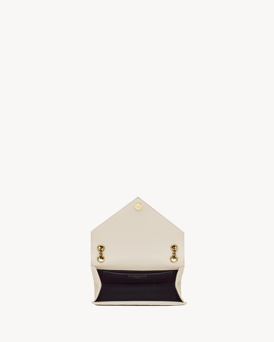 Sac Ysl Envelope Medium En D’Agneau Matelassé Blanc Vintage – image 5