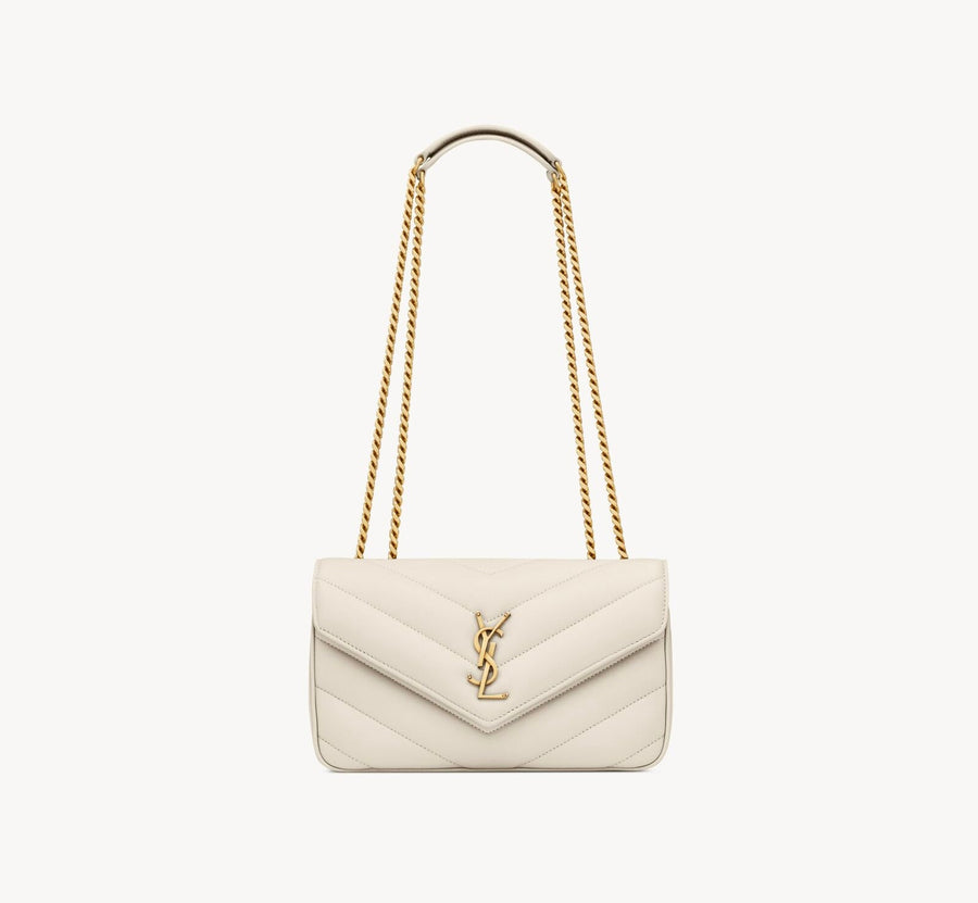 Loulou Small En Semi Cuir Matelassé Blanc Vintage – image 1