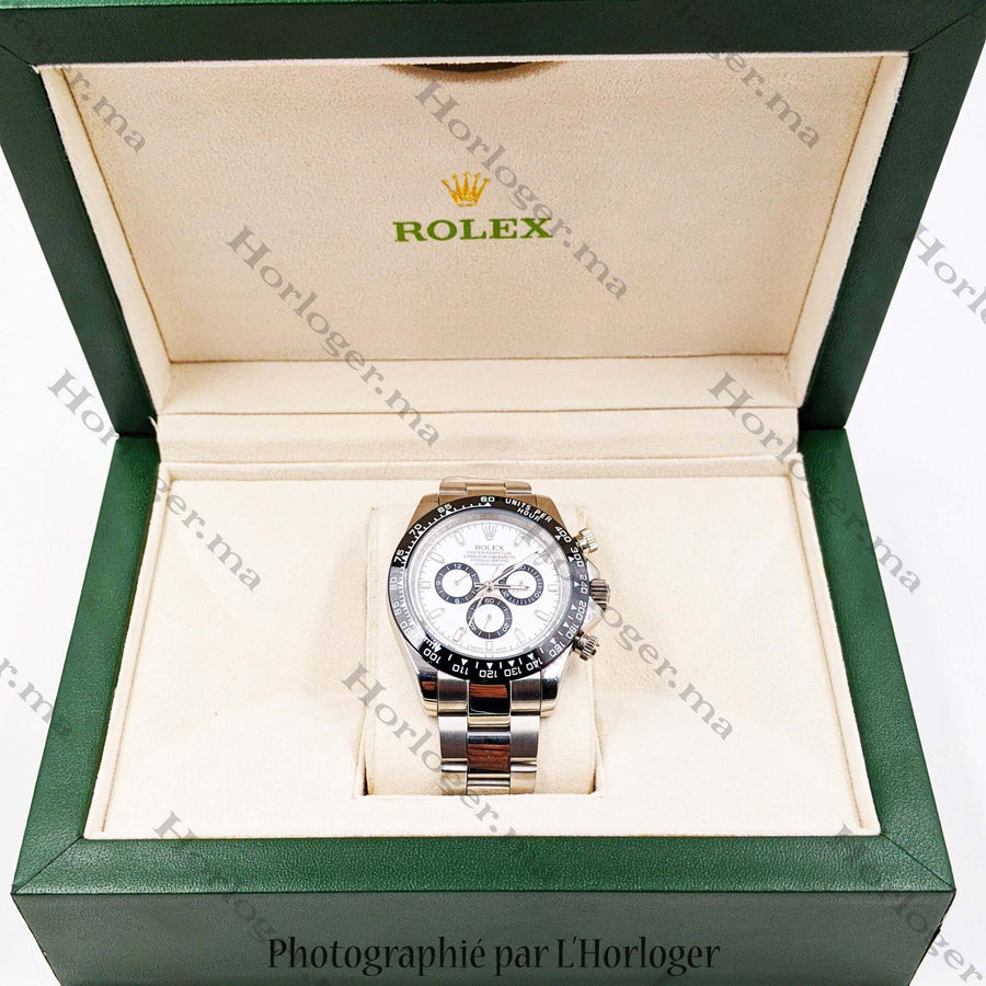 Rolex Daytona lunette Noir White dial – Montre Homme – image 7
