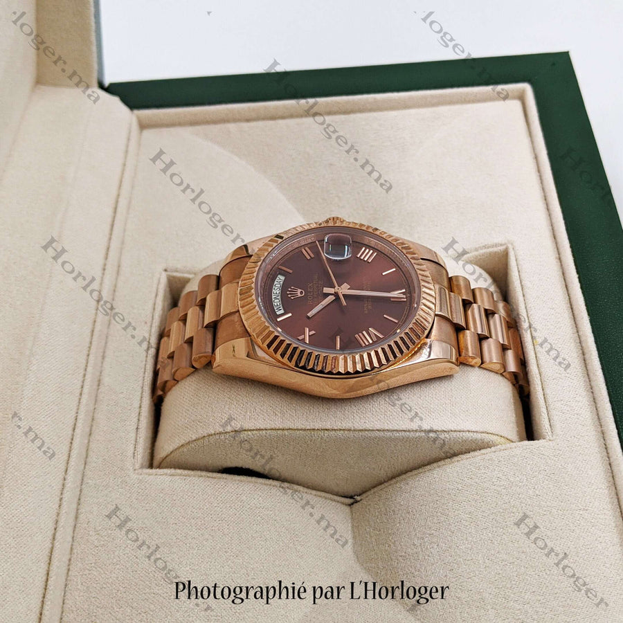 Rolex Day-date Chocolat – Montre Homme – image 4