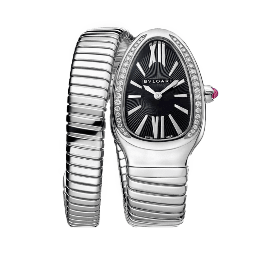 Bvlgari Serpenti Argenté fond Noir sertie – Montre Femme – image 1